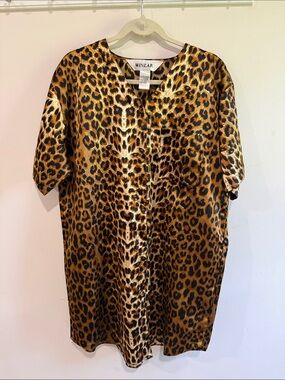 Vintage WINLAR Leopard-Print Satin Nightgown in Brown/Black